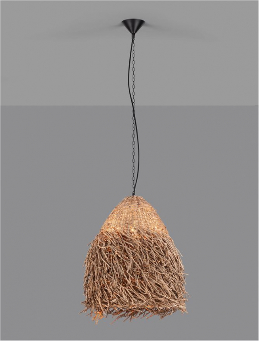 Pendul Nova Luce HAY 9586516 E27 1x12W    Natural Seagrass Black Fabric W ire & Base   IP20 [3]