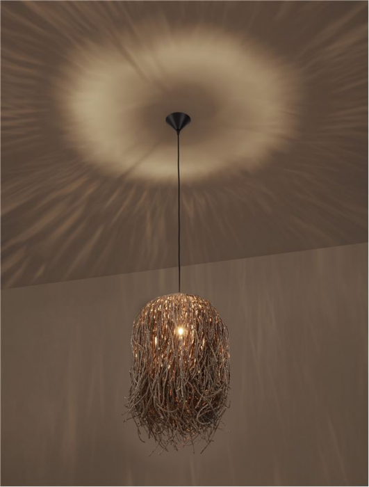 Pendul Nova Luce HAY 9586517 E27 1x12W    Natural Seagrass Black Fabric W ire & Base   IP20 [9]