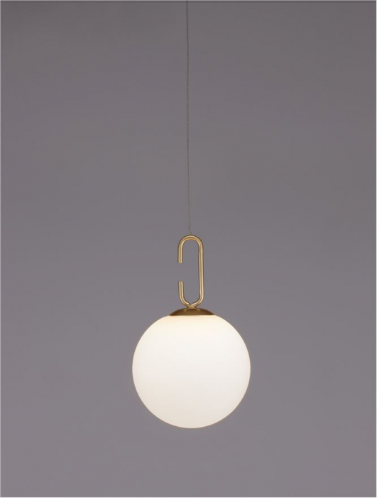 Pendul Nova Luce HOOK LED 10,64W 1066lm 3000K Satin Gold Metal & Acid White Glass IP20 [8]