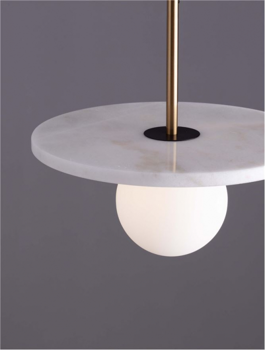 Pendul Nova Luce IDOR 9501253 White Marble & Opal Glass G9 1x5W IP20 [6]