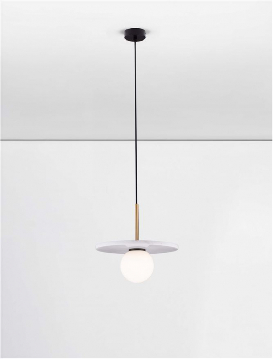 Pendul Nova Luce IDOR 9501253 White Marble & Opal Glass G9 1x5W IP20 [4]