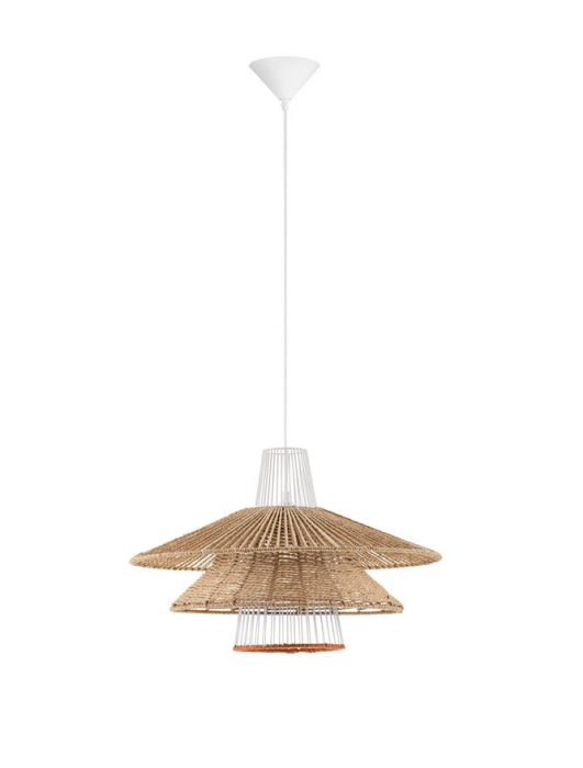 Pendul Nova Luce KAO 9586600 Natural & Orange Rope Sandy White Steel Base E27 1x12W IP20 [1]