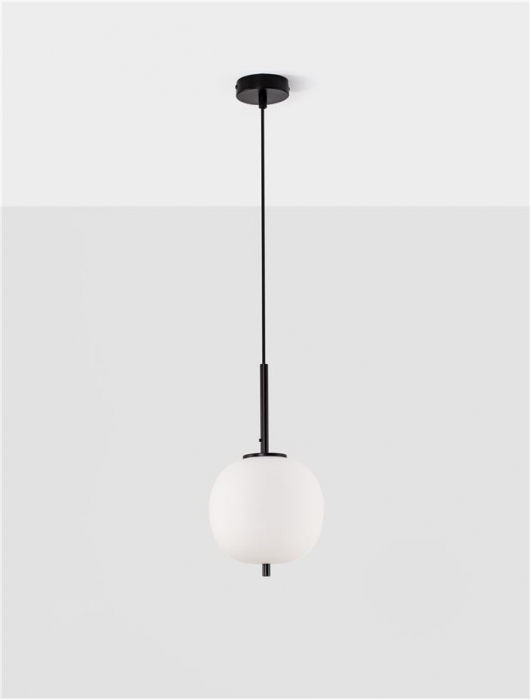 Pendul Nova Luce LATO E14 1x5W   Black Metal & Opal Glass IP20 [4]