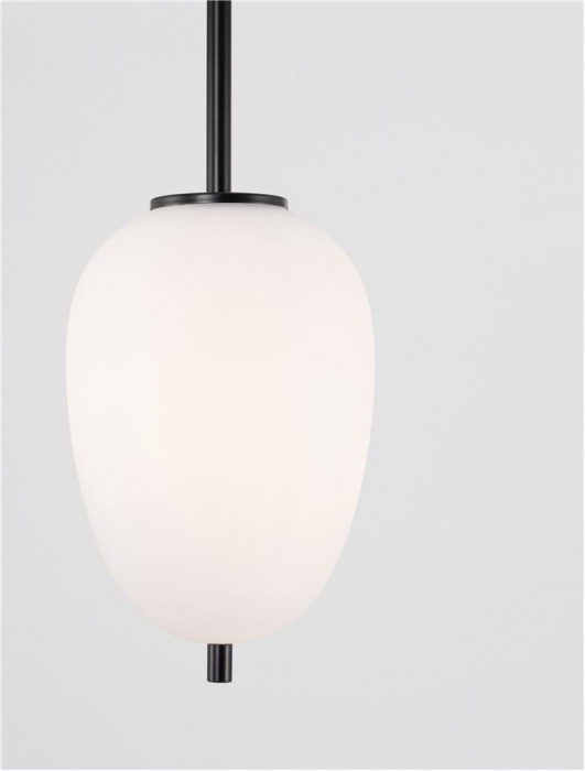 Pendul Nova Luce LATO E14 1x5W   Black Metal & Opal Glass IP20 [5]