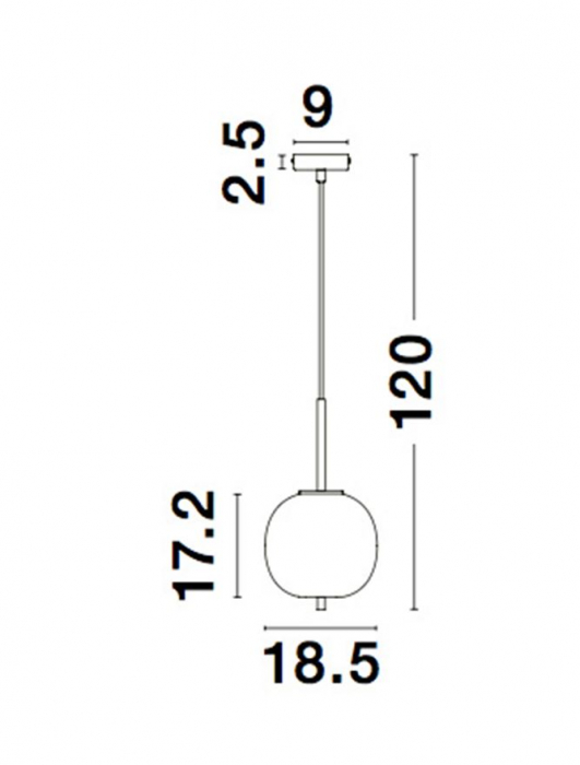 Pendul Nova Luce LATO E14 1x5W   Black Metal & Opal Glass IP20 [10]