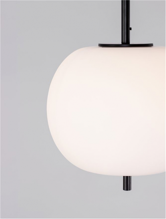 Pendul Nova Luce LATO E27 1x12W   Black Metal & Opal Glass IP20 [7]