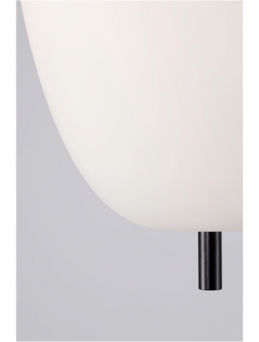 Pendul Nova Luce LATO E27 1x12W   Black Metal & Opal Glass IP20 [9]