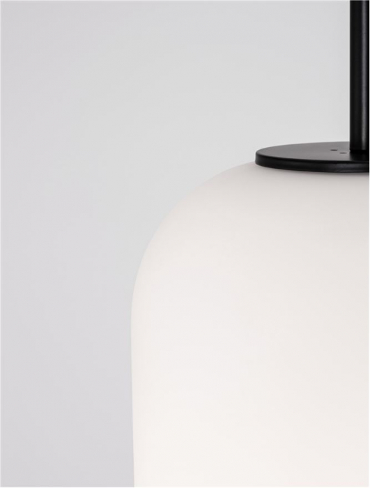 Pendul Nova Luce LATO E27 1x12W   Black Metal & Opal Glass IP20 [6]