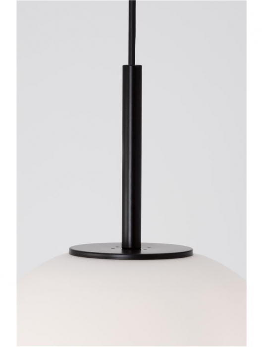 Pendul Nova Luce LATO E27 1x12W   Black Metal & Opal Glass IP20 [7]