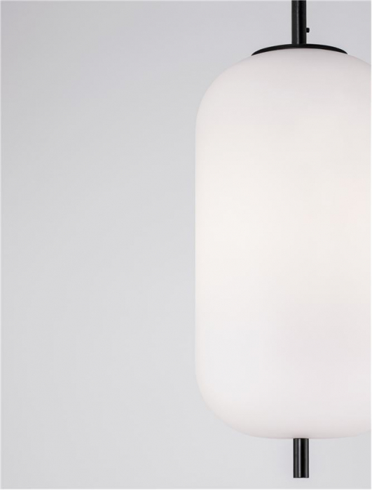 Pendul Nova Luce LATO E27 1x12W   Black Metal & Opal Glass IP20 [5]