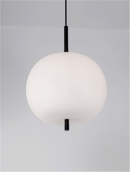 Pendul Nova Luce LATO E27 1x12W   Black Metal & Opal Glass IP20 [8]