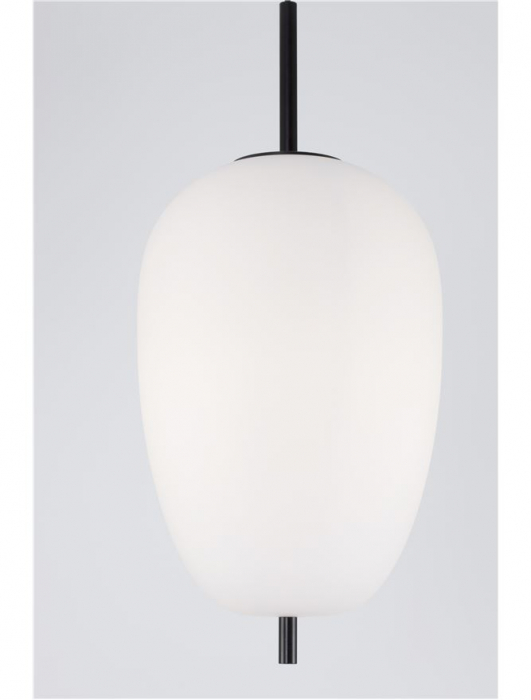 Pendul Nova Luce LATO E27 1x12W   Black Metal & Opal Glass IP20 [4]