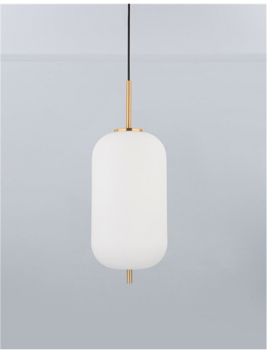 Pendul Nova Luce LATO E27 1x12W   Opal Glass Antique Brass Metal Black Fabric Wire IP20 [2]