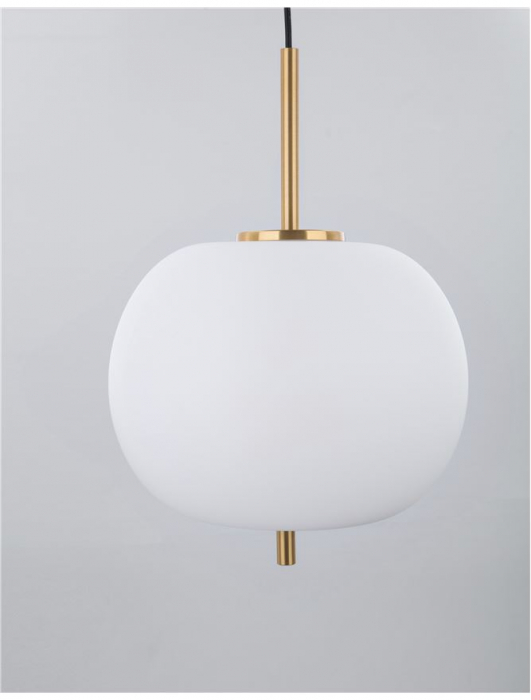 Pendul Nova Luce LATO E27 1x12W   Opal Glass Antique Brass Metal Black Fabric Wire IP20 [2]