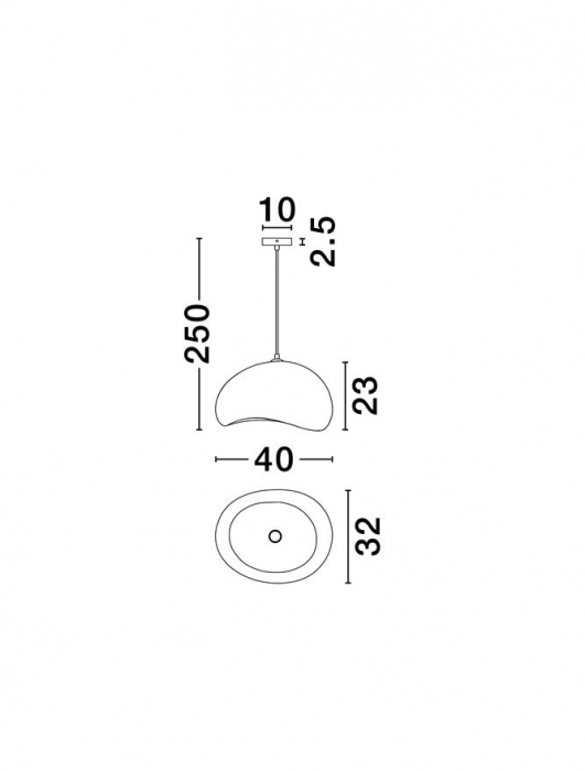 Pendul Nova Luce AERE 9002660 E27 1x12W Polyurethane & Resin Sandy White IP20 [6]