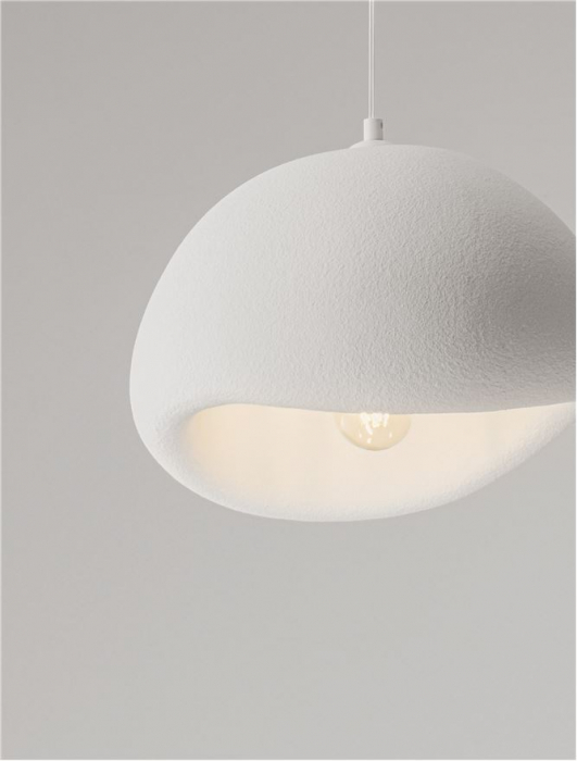 Pendul Nova Luce AERE 9002660 E27 1x12W Polyurethane & Resin Sandy White IP20 [5]