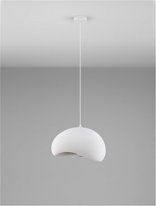 Pendul Nova Luce AERE 9002660 E27 1x12W Polyurethane & Resin Sandy White IP20 [3]