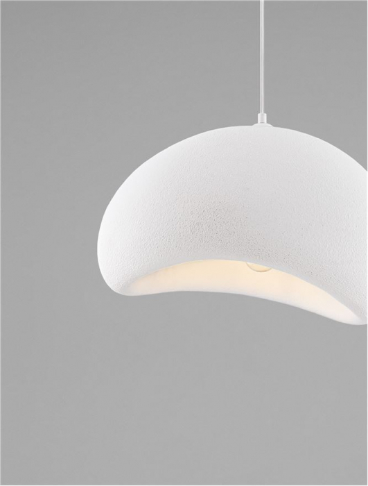 Pendul Nova Luce AERE 9002661 E27 1x12W Polyurethane & Resin  Sandy White IP20 [5]