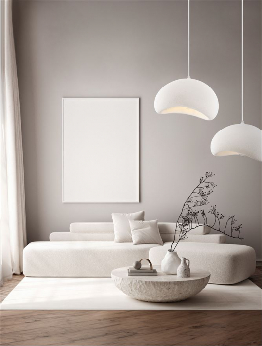 Pendul Nova Luce AERE 9002661 E27 1x12W Polyurethane & Resin  Sandy White IP20 [2]