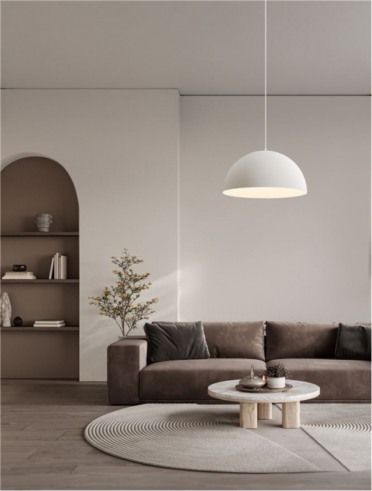 Pendul Nova Luce STARLA 9002667 Sandy White Polyurethane & Resin E27 1x12W IP20 [2]