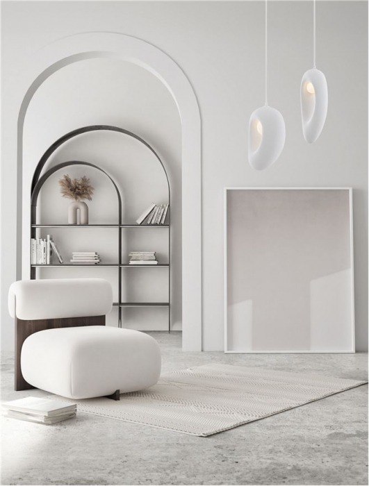 Pendul Nova Luce TEMPUS 9002668 Sandy White Polyurethane & Resin E27 1x12W IP20 [2]