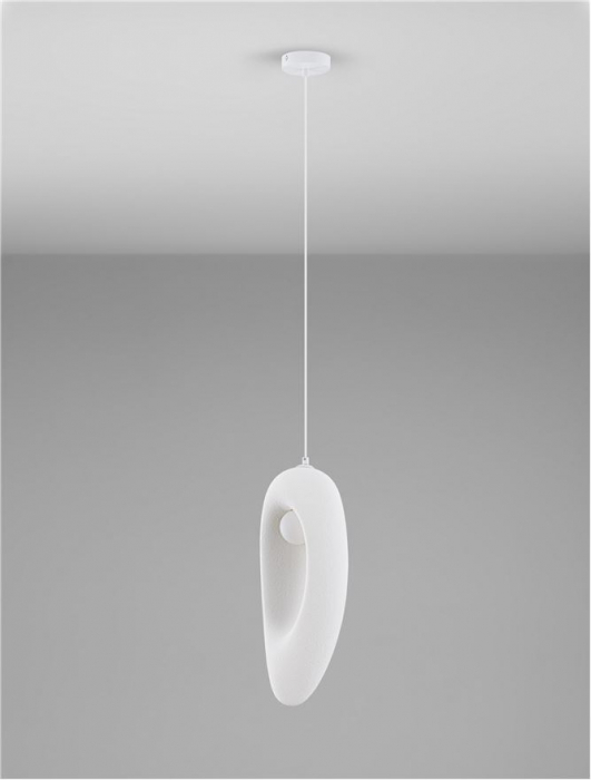 Pendul Nova Luce TEMPUS 9002669 Sandy White Polyurethane & Resin E27 1x12W IP20 [3]