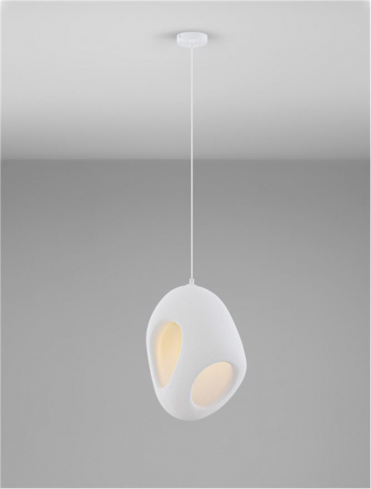 Pendul Nova Luce TEMPUS 9002670 Sandy White Polyurethane & Resin E27 1x12W IP20 [4]