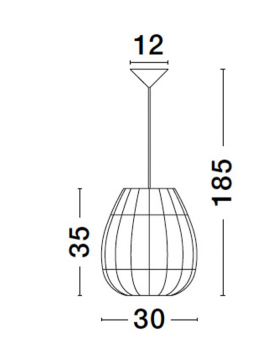 Pendul Nova Luce MARLO E27 1x12W   Natural Rattan Black Fabric Wire & Base  IP20 [10]