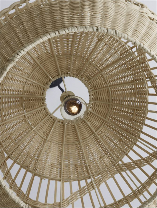 Pendul Nova Luce MARLO E27 1x12W   Natural Rattan Black Fabric Wire & Base  IP20 [5]