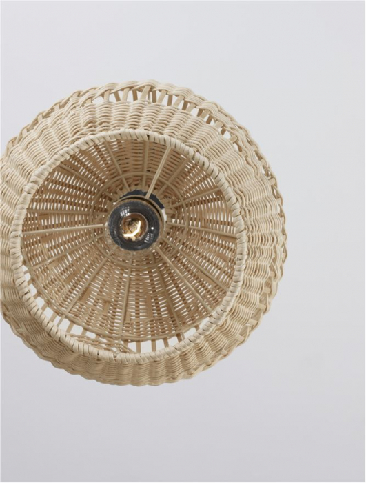 Pendul Nova Luce MARLO E27 1x12W   Natural Rattan Black Fabric Wire & Base  IP20 [5]