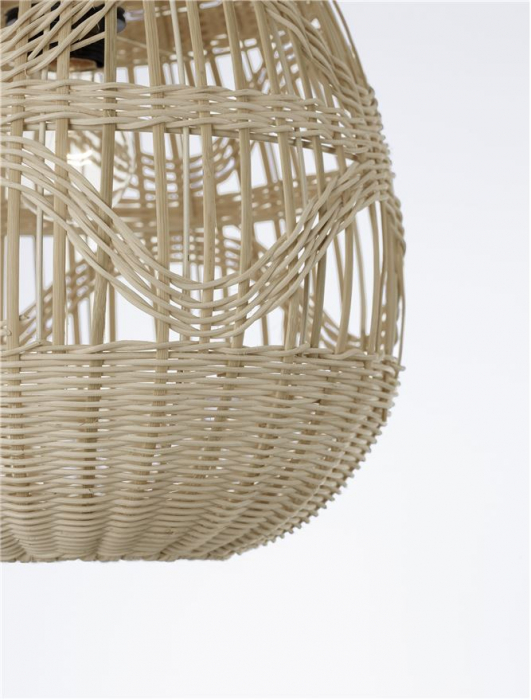 Pendul Nova Luce MARLO E27 1x12W   Natural Rattan Black Fabric Wire & Base  IP20 [6]