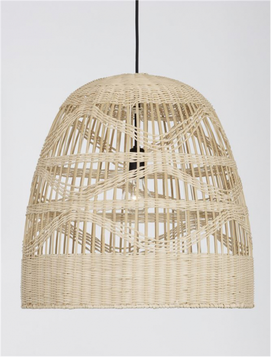 Pendul Nova Luce MARLO E27 1x12W   Natural Rattan Black Fabric Wire & Base  IP20 [6]