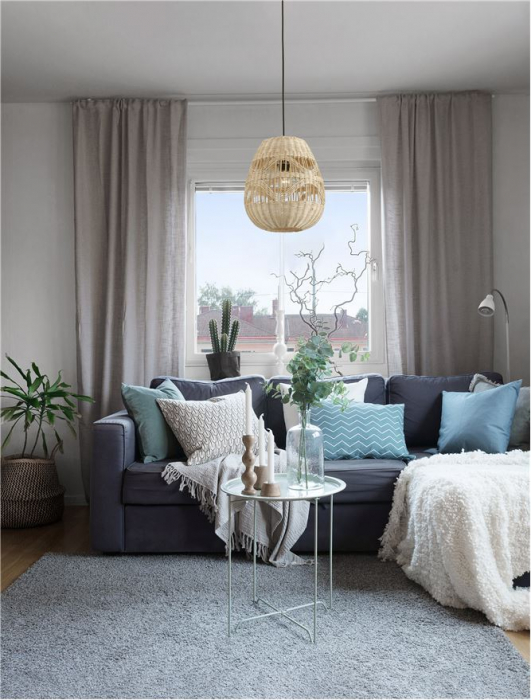 Pendul Nova Luce MARLO E27 1x12W   Natural Rattan Black Fabric Wire & Base  IP20 [2]