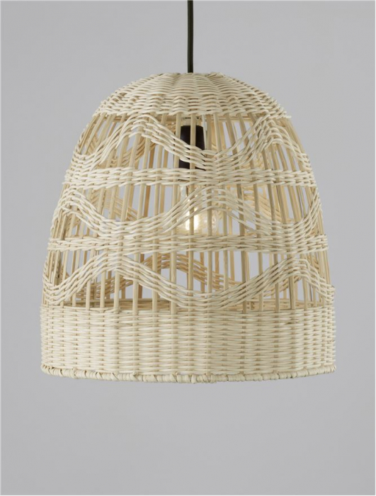 Pendul Nova Luce MARLO E27 1x12W   Natural Rattan Black Fabric Wire & Base  IP20 [4]