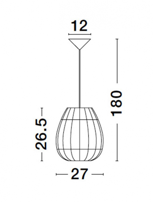 Pendul Nova Luce MARLO E27 1x12W   Natural Rattan Black Fabric Wire & Base  IP20 [8]