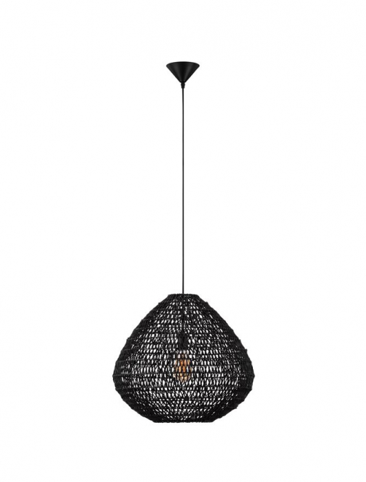 Pendul Nova Luce MELODY 9586518 E27 1x12W    Black Paper Rope Black Fabric W ire & Base   IP20 [2]