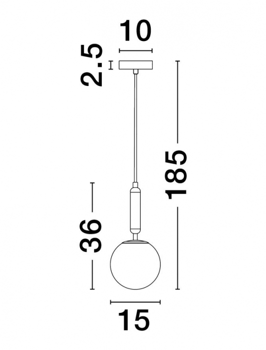 Pendul Nova Luce MONET E27 1x12W   Brass Gold Metal Opal Glass IP20 [4]