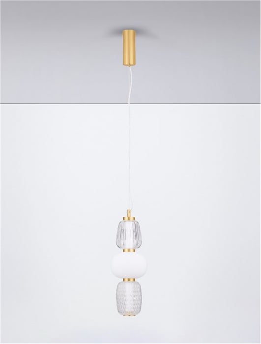 Pendul Nova Luce MOVIL 9030537 LED 28W 3000K 3748lm Clear & Acid Opal Glass & Glossy Gold Metal Base  Dimmable IP20 [3]