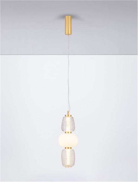 Pendul Nova Luce MOVIL 9030537 LED 28W 3000K 3748lm Clear & Acid Opal Glass & Glossy Gold Metal Base  Dimmable IP20 [4]