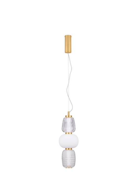 Pendul Nova Luce MOVIL 9030537 LED 28W 3000K 3748lm Clear & Acid Opal Glass & Glossy Gold Metal Base  Dimmable IP20 [2]