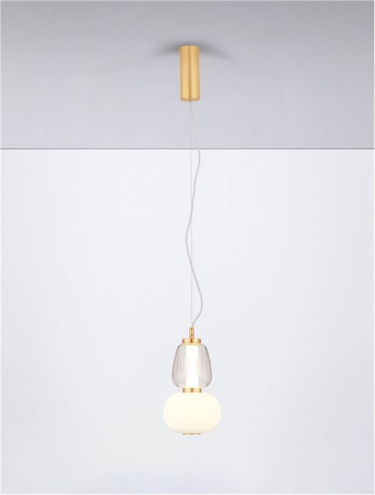 Pendul Nova Luce MOVIL 9030538 LED 18W 3000K 2335lm Clear & Acid Opal Glass & Glossy Gold Metal Base  Dimmable IP20 [4]