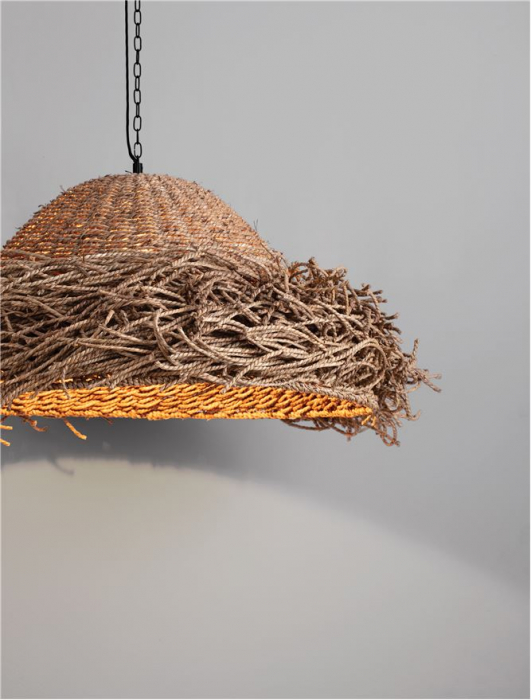 Pendul Nova Luce NATU 9586513 E27 1x12W    Natural Seagrass Black Fabric W ire & Base   IP20 [8]