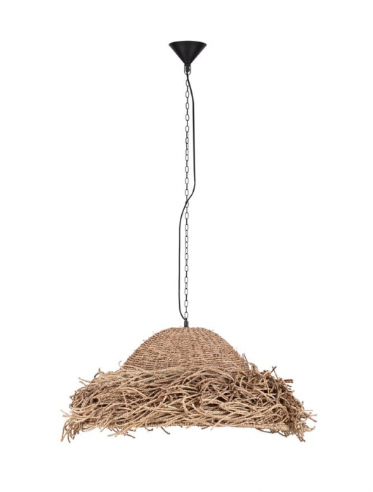 Pendul Nova Luce NATU 9586513 E27 1x12W    Natural Seagrass Black Fabric W ire & Base   IP20 [2]