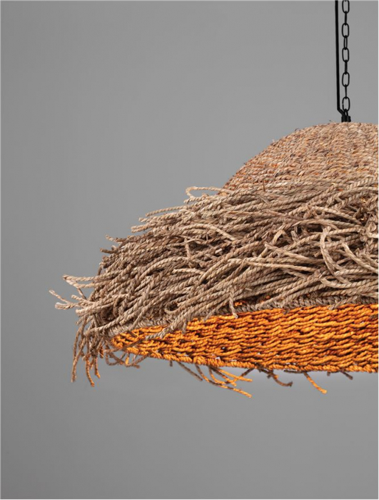 Pendul Nova Luce NATU 9586513 E27 1x12W    Natural Seagrass Black Fabric W ire & Base   IP20 [6]
