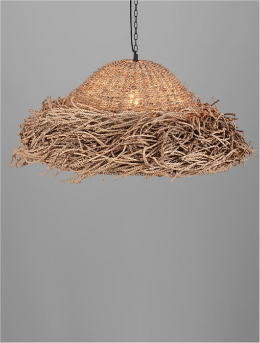 Pendul Nova Luce NATU 9586513 E27 1x12W    Natural Seagrass Black Fabric W ire & Base   IP20 [5]