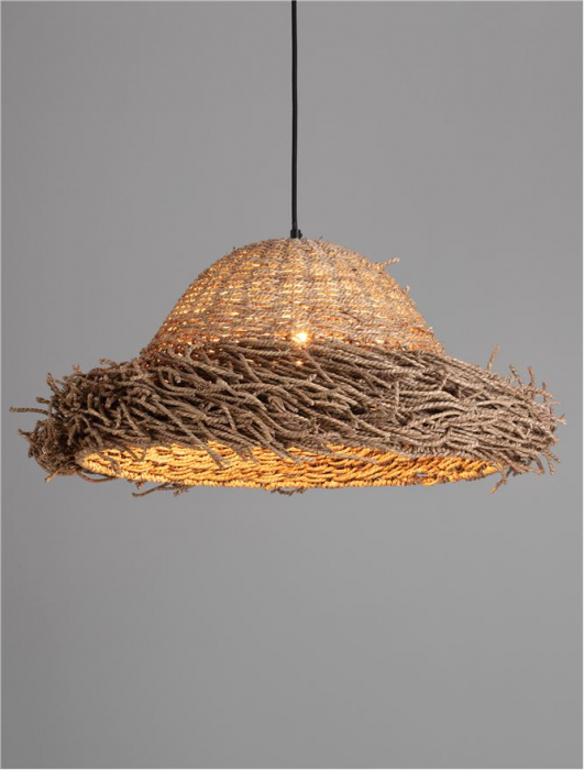 Pendul Nova Luce NATU 9586515 E27 3x12W    Natural Seagrass Black Fabric W ire & Base   IP20 [8]