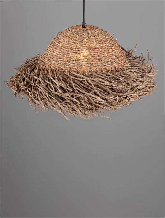 Pendul Nova Luce NATU 9586515 E27 3x12W    Natural Seagrass Black Fabric W ire & Base   IP20 [5]