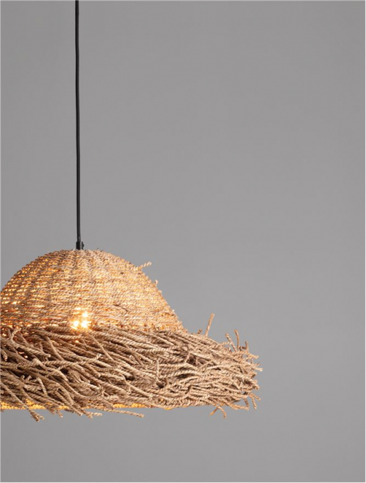 Pendul Nova Luce NATU 9586515 E27 3x12W    Natural Seagrass Black Fabric W ire & Base   IP20 [6]