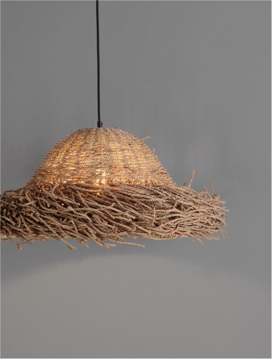 Pendul Nova Luce NATU 9586515 E27 3x12W    Natural Seagrass Black Fabric W ire & Base   IP20 [7]