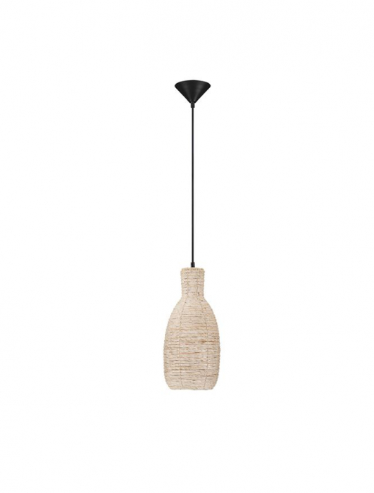 Pendul Nova Luce ONA 9586626 Natural Corn Skin Rope Sandy Black Steel Base E27 1x12W IP20 [1]